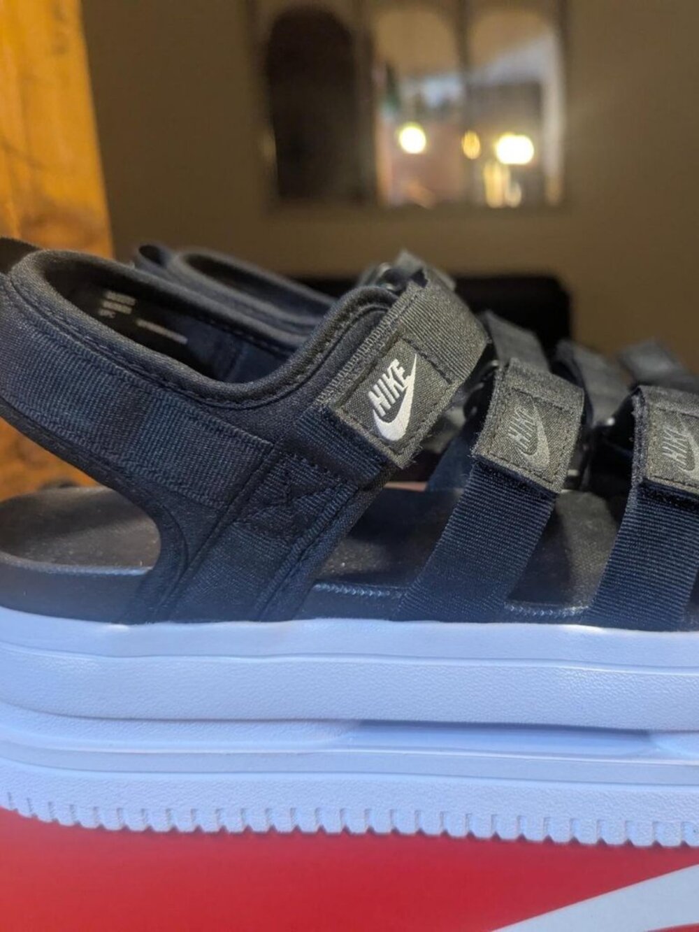 Nike Icon Classic Sandal Black White Women's 11 New in Box